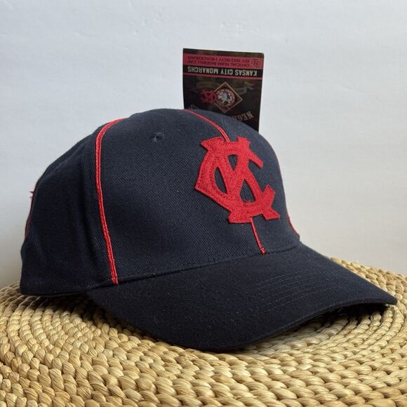 NWT Vintage Kansas City Monarchs Negro League Baseball Strap Hat Royals Pepsi - Picture 1 of 6